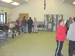 Inside the hall early on Saturday