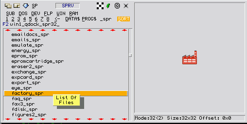Screen dump from SPRV